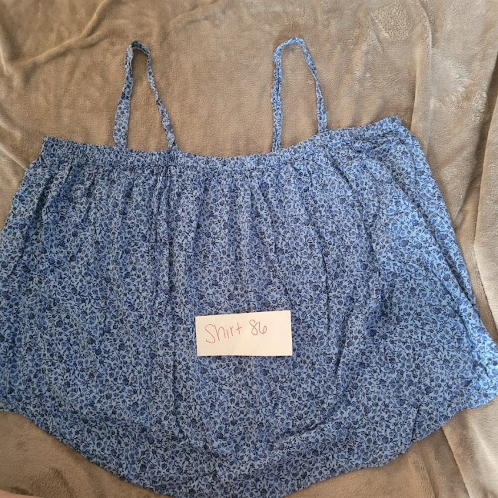 (SHIRT 86) - Women’s Plus Size Dark Sea Blue OLX Rayon Cami